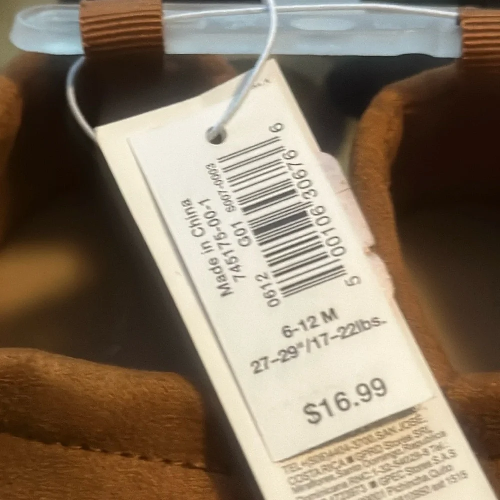 OLD NAVY BABY MOCCASIN SHOES/SLIPPERS: BROWN: NEW WITH TAGS: SIZE 6-12 MTH